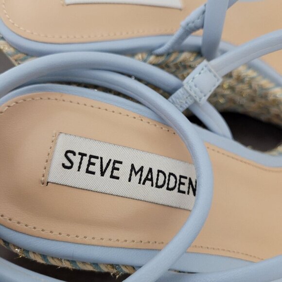 NEW Steve Madden Womens Unify Platform Wedge Sandals Multi Raffia 10M - Picture 8 of 10